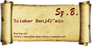 Szieber Benjámin névjegykártya